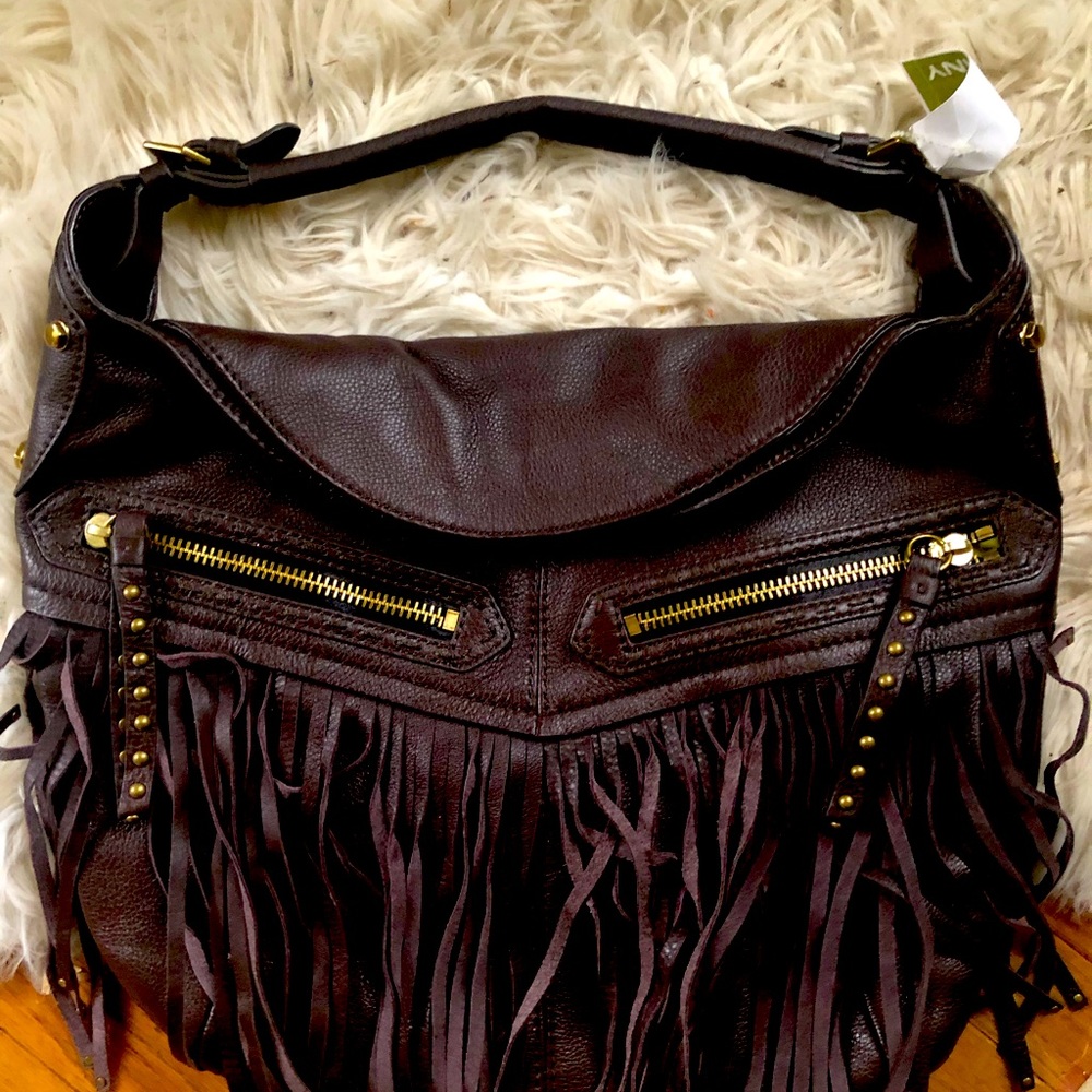 Beautiful orYany  Bristol leather hobo with fringe-